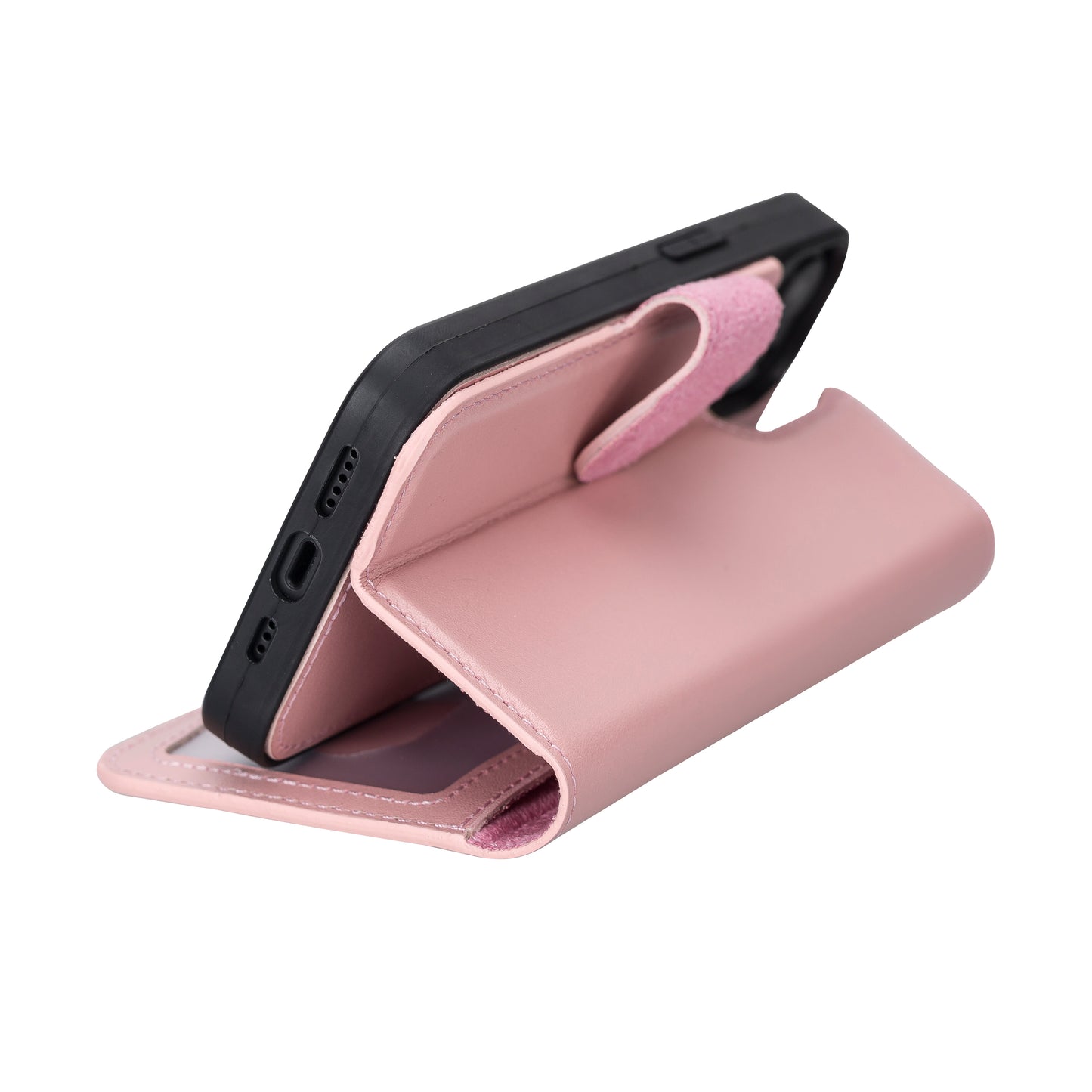 iPhone 13 (6.1") Leather MagSafe RFID MagSafe Magnetic Detachable Wallet Case - Pink