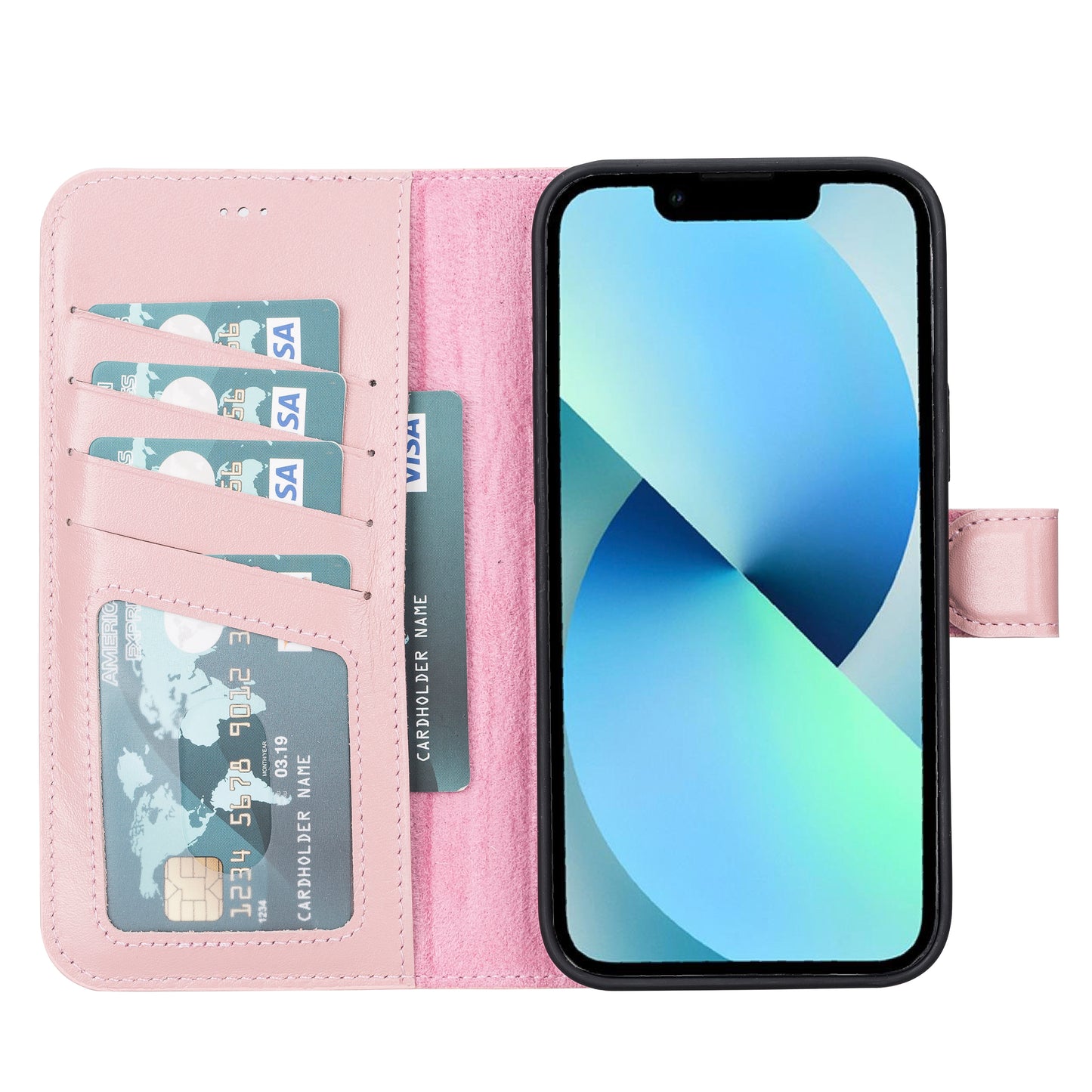 iPhone 13 Pro Max (6.7") Leather MagSafe RFID Magnetic Detachable Wallet Case - Pink