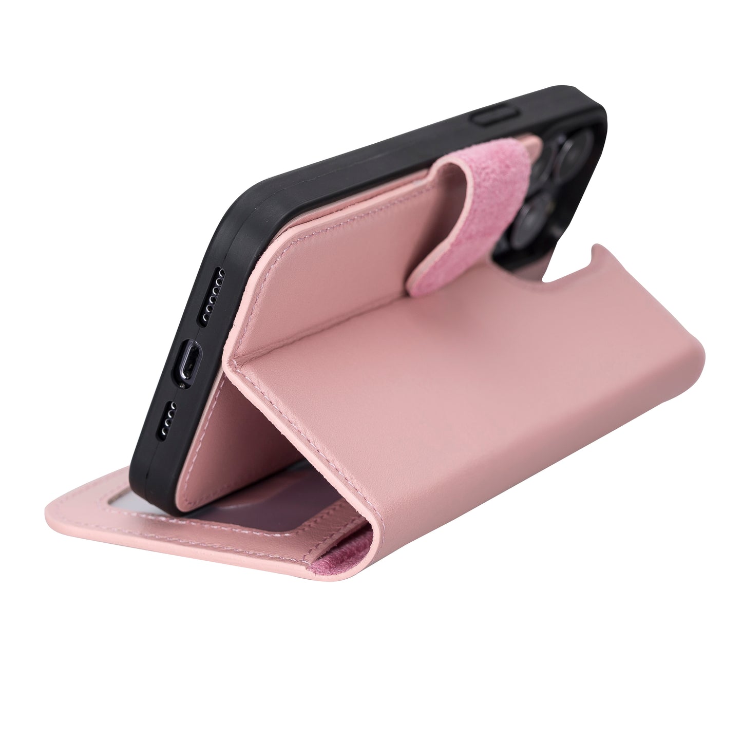 iPhone 13 Pro Max (6.7") Leather MagSafe RFID Magnetic Detachable Wallet Case - Pink