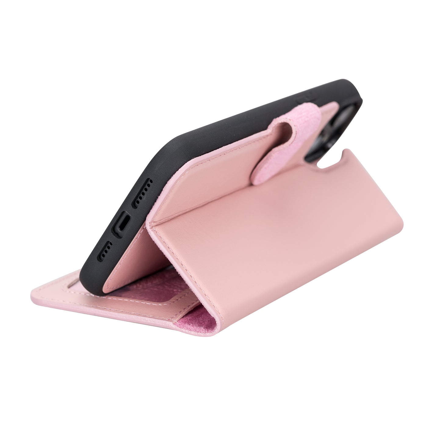 iPhone 14 Plus (6.7") Leather MagSafe RFID Detachable Wallet Case - Pink