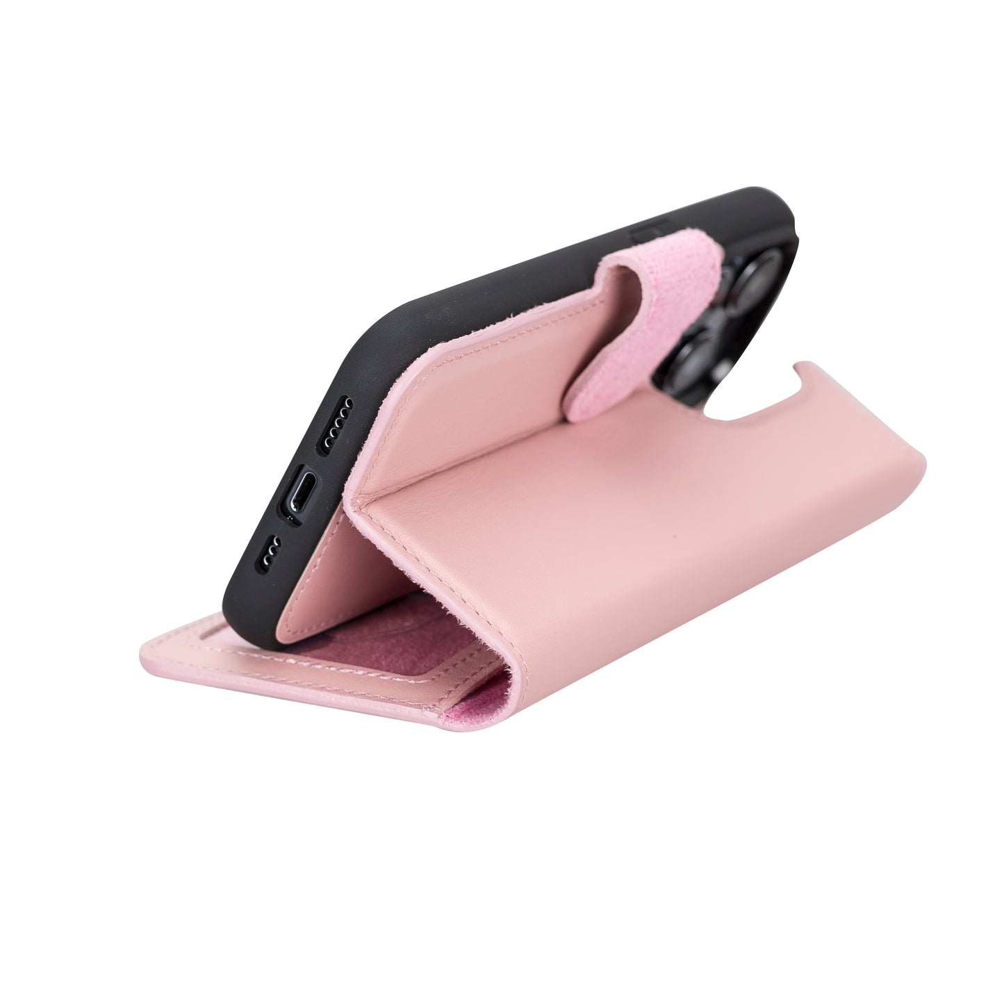 iPhone 14 Pro (6.1") Leather MagSafe RFID Detachable Wallet Case - Pink