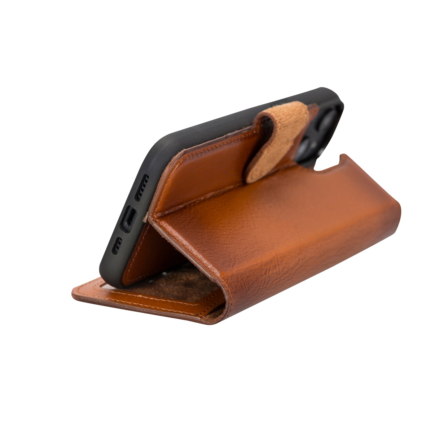 iPhone 14 (6.1") Leather MagSafe RFID Detachable Wallet Case - Rustic Brown