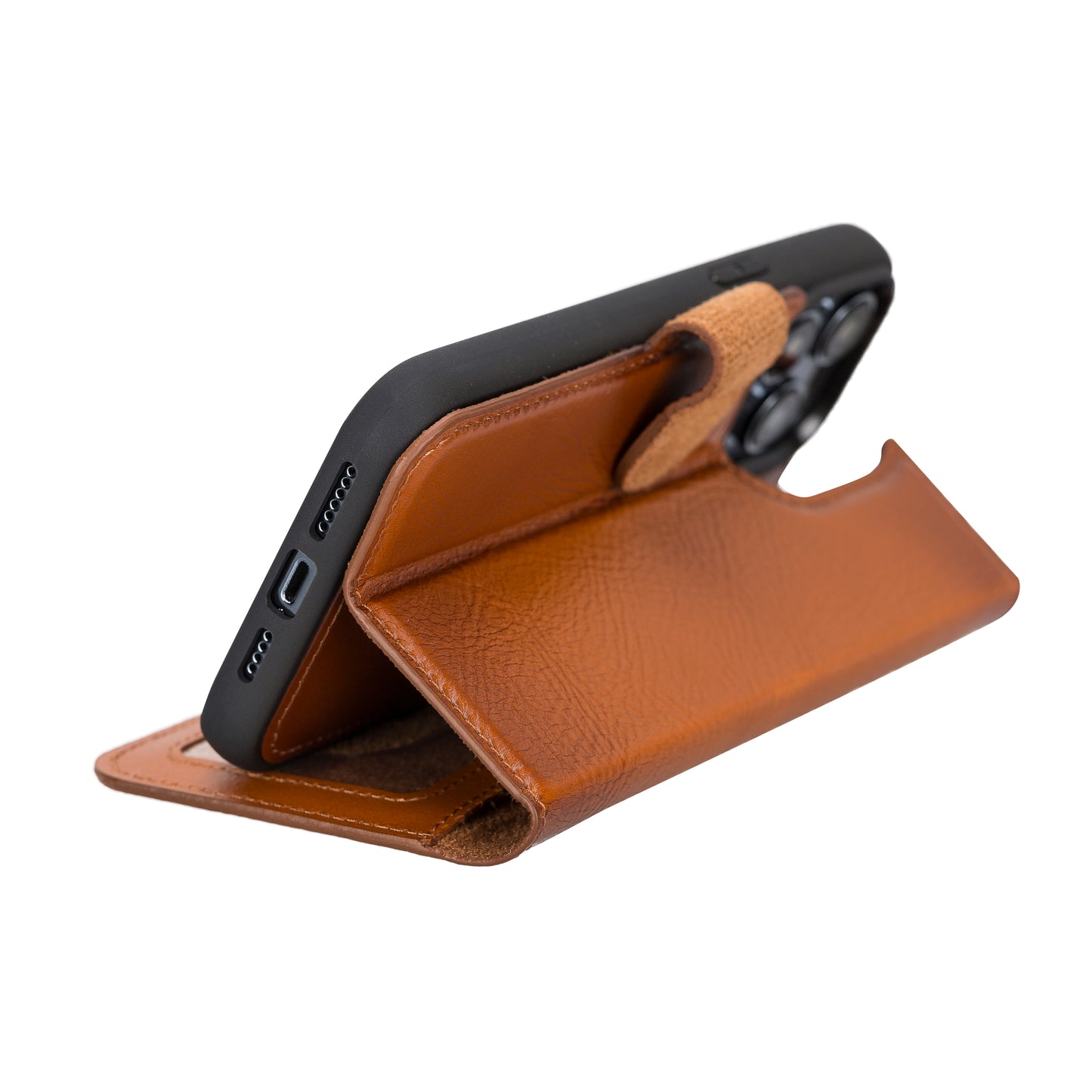 iPhone 14 Pro Max (6.7") Leather MagSafe RFID Detachable Wallet Case - Rustic Brown