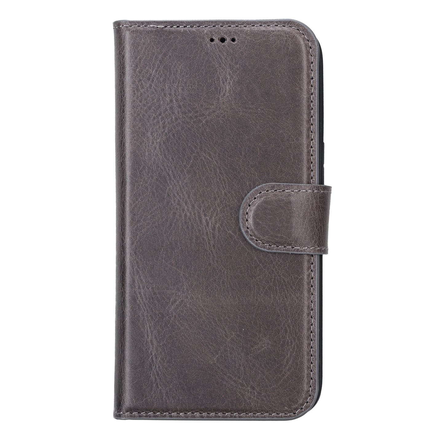 iPhone 13 Pro (6.1") Leather MagSafe RFID Magnetic Detachable Wallet Case - Rustic Black