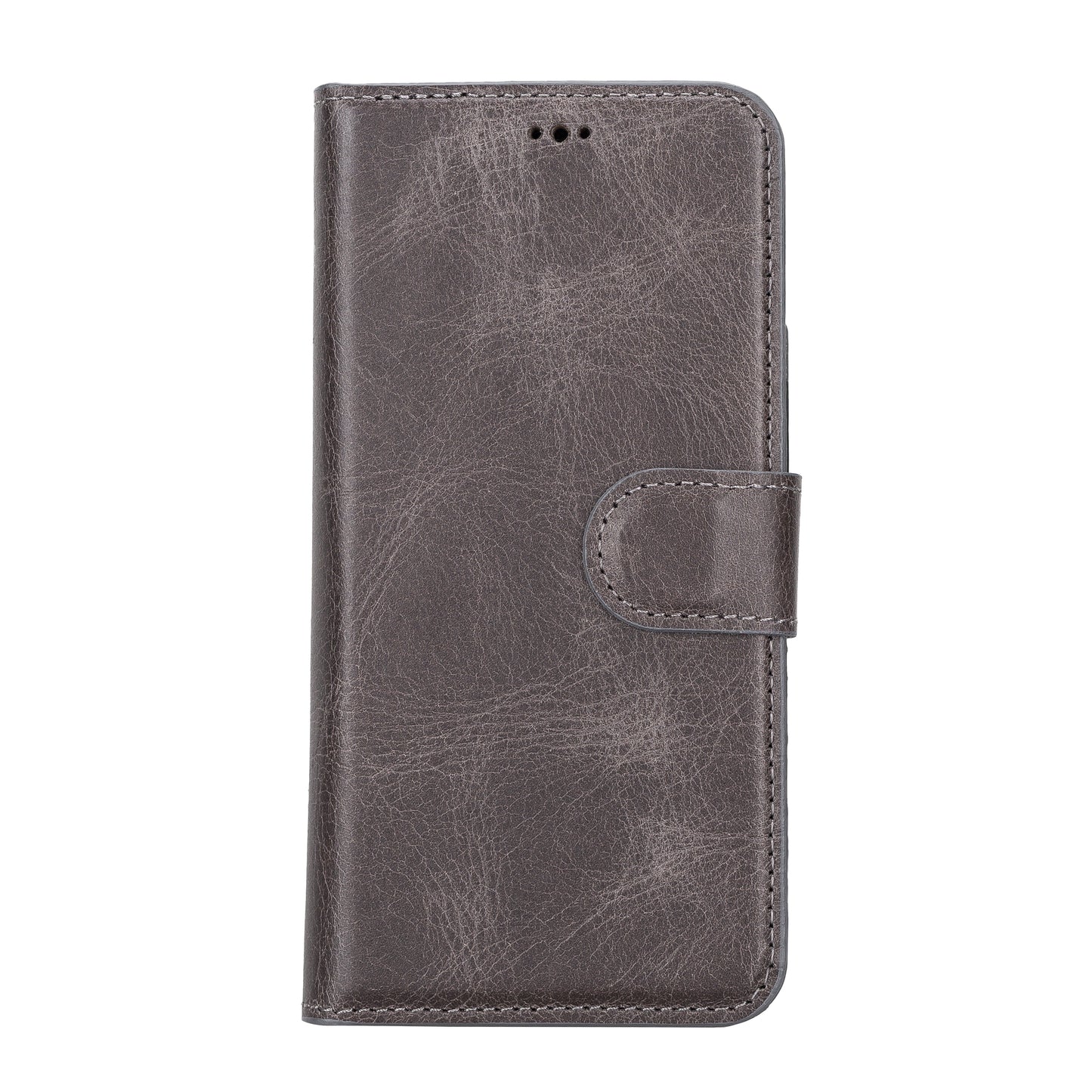iPhone 14 (6.1") Leather MagSafe RFID Detachable Wallet Case - Rustic Black
