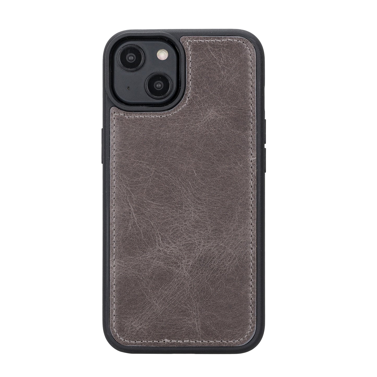 iPhone 14 (6.1") Leather MagSafe RFID Detachable Wallet Case - Rustic Black