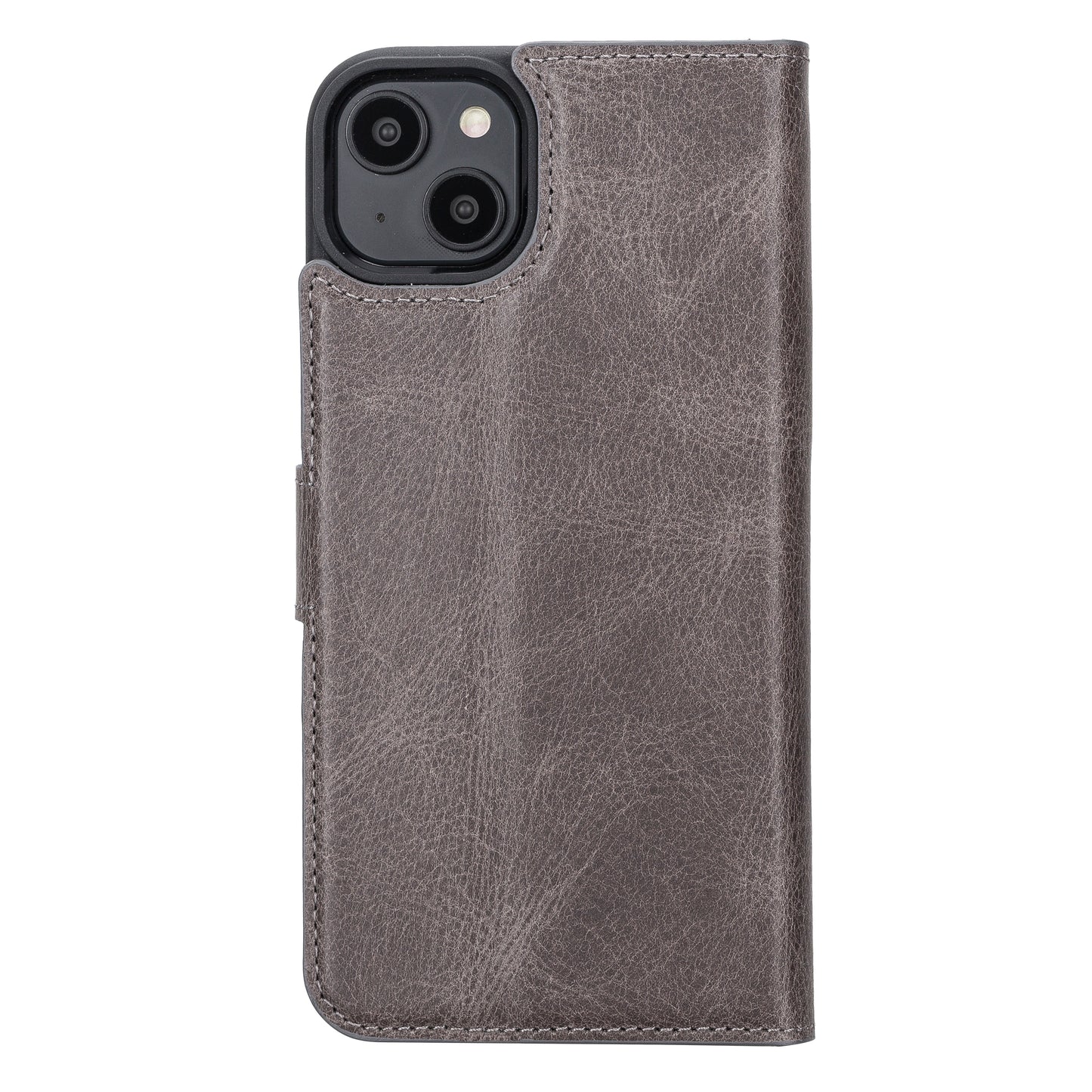 iPhone 14 Plus (6.7") Leather MagSafe RFID Detachable Wallet Case - Rustic Black