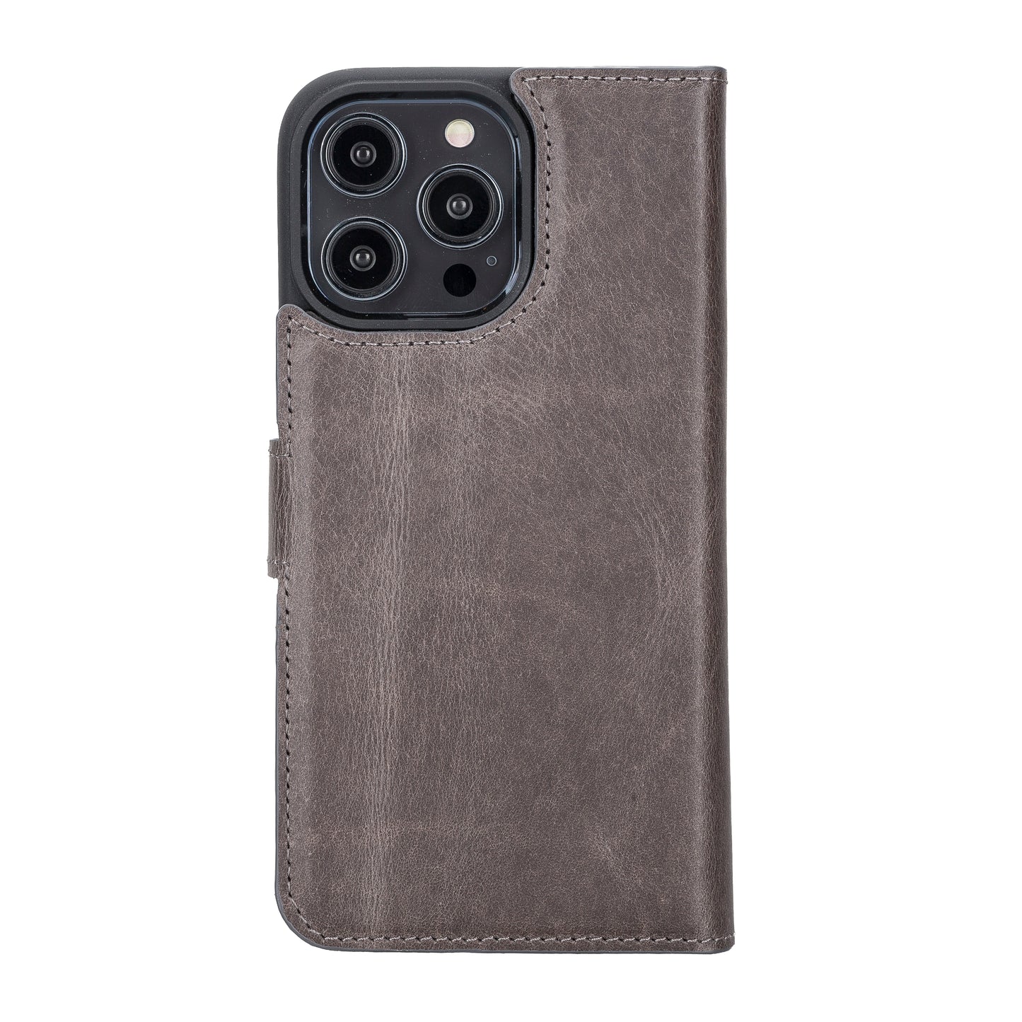 iPhone 14 Pro Max (6.7") Leather MagSafe RFID Detachable Wallet Case - Rustic Black