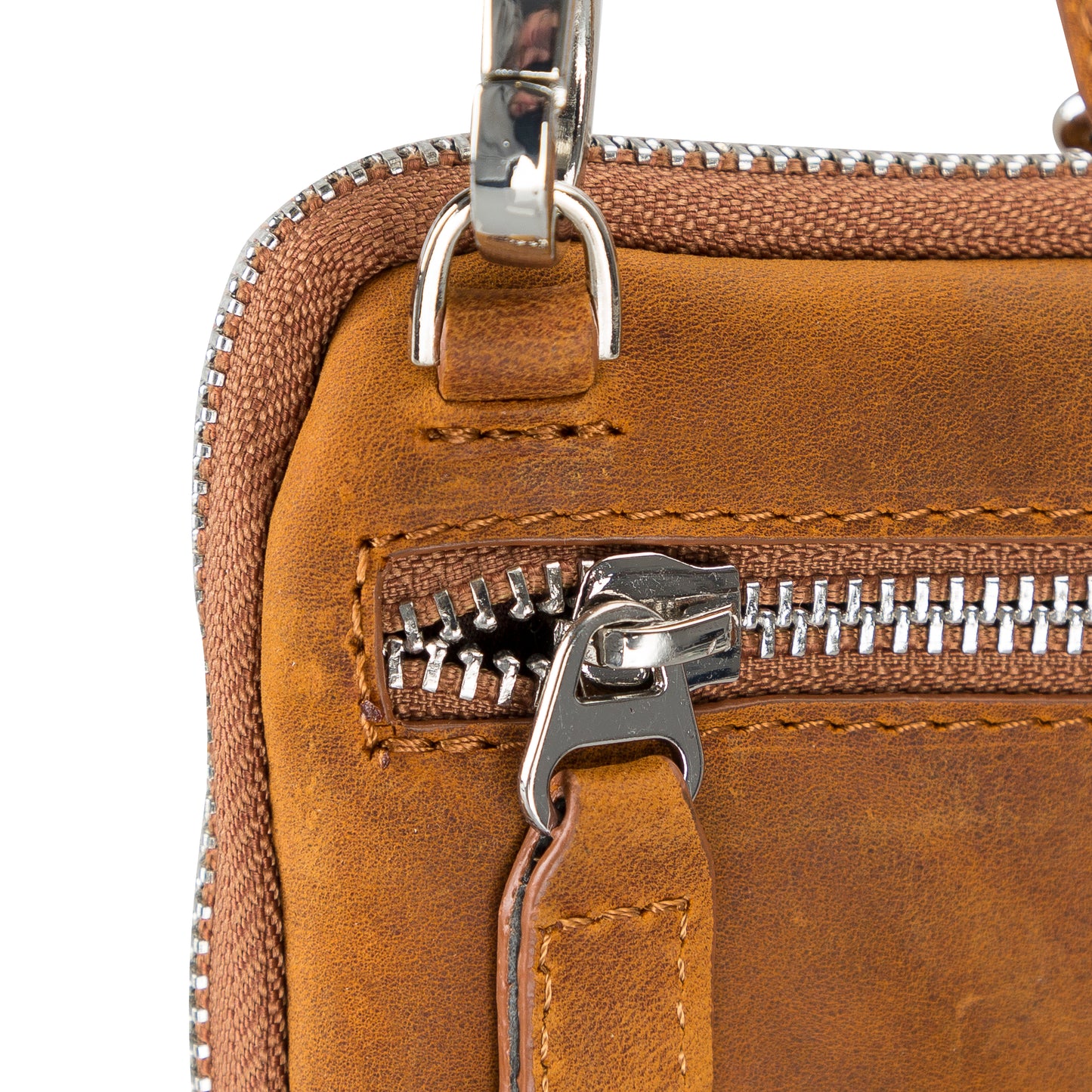 Leather Crossbody Phone Bag - Brown