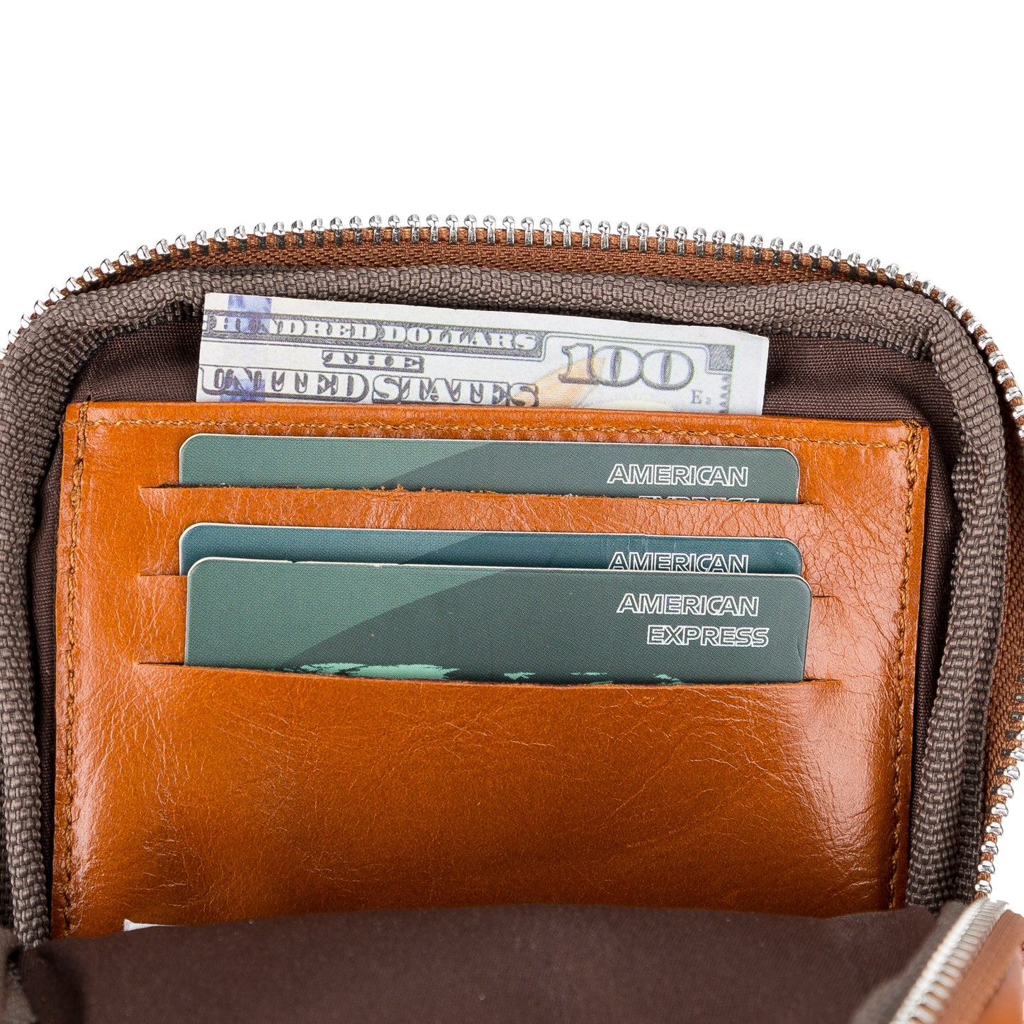 Leather Crossbody Phone Bag - Light Brown