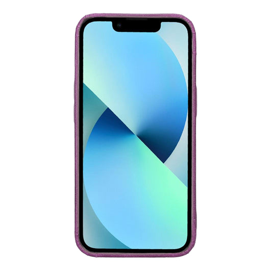 iPhone 13 (6.1") Full Leather MagSafe Snap On Case - Purple