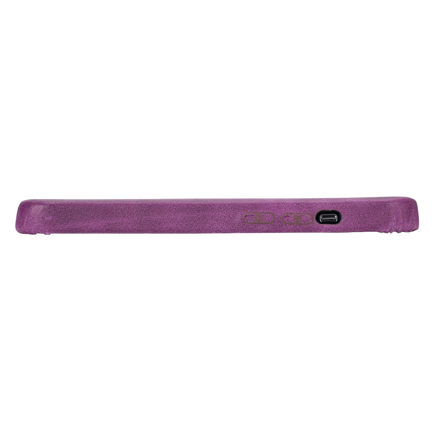 iPhone 13 Pro (6.1") Full Leather MagSafe Snap On Case - Purple