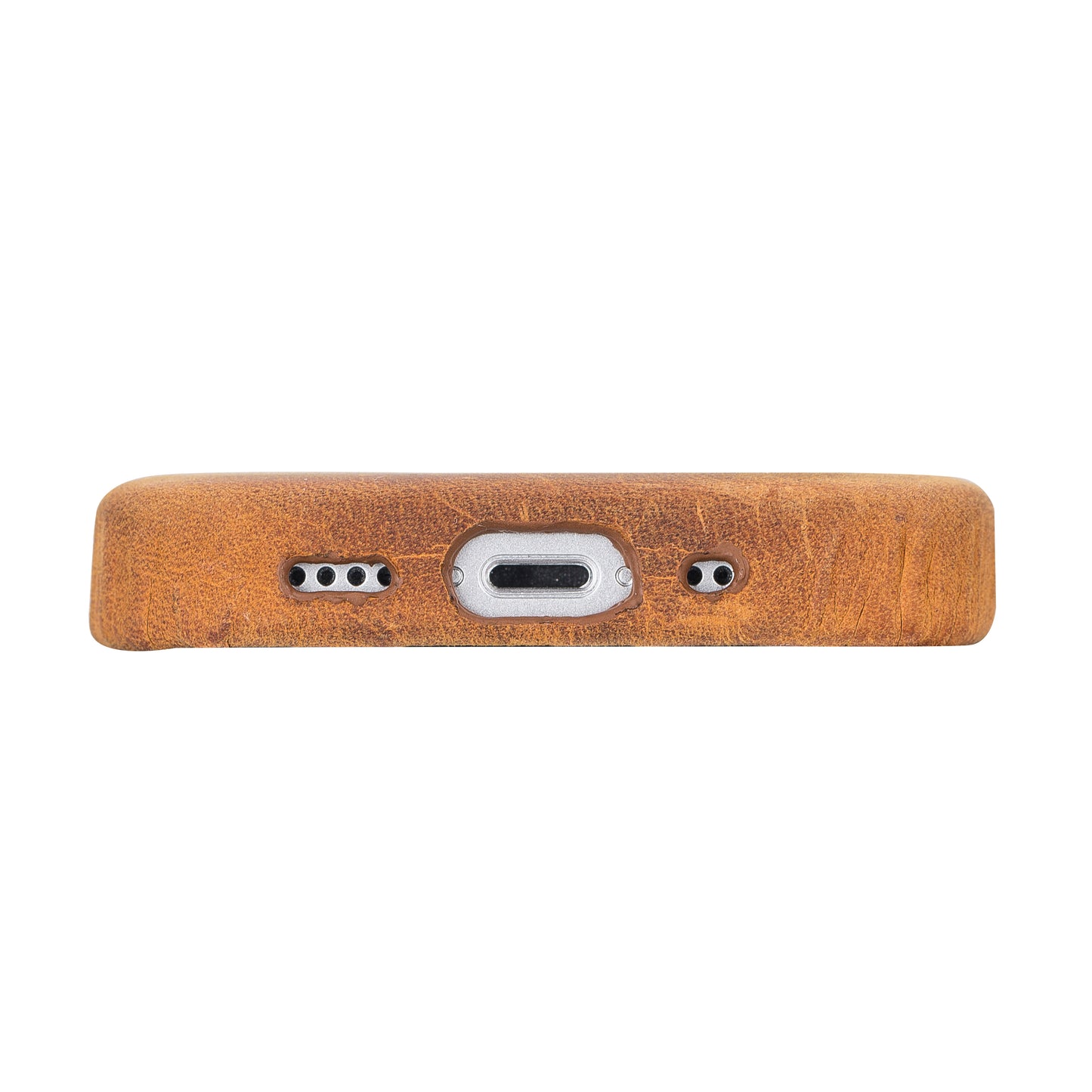 iPhone 13 Mini (5.4") Full Leather MagSafe Snap On Case - Camel