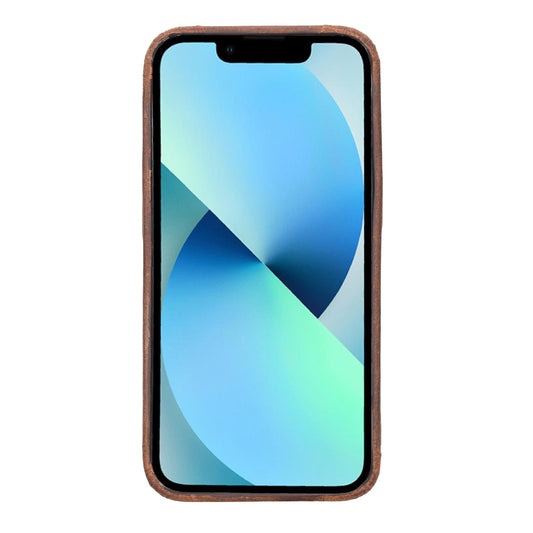 13 (6.1") Full Leather MagSafe Snap On Case - Teak Brown