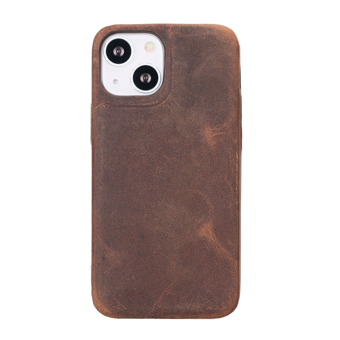 iPhone 13 Mini (5.4") Full Leather MagSafe Snap On Case - Teak Brown