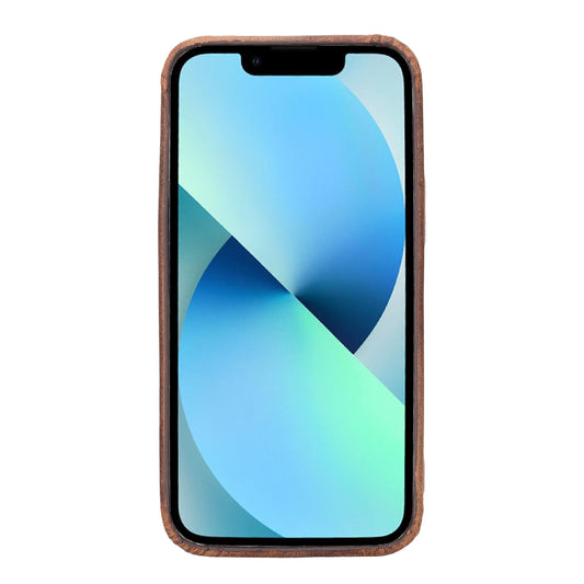 iPhone 13 Mini (5.4") Full Leather MagSafe Snap On Case - Teak Brown