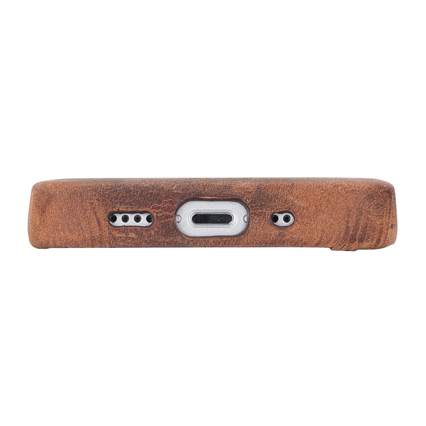 iPhone 13 Mini (5.4") Full Leather MagSafe Snap On Case - Teak Brown