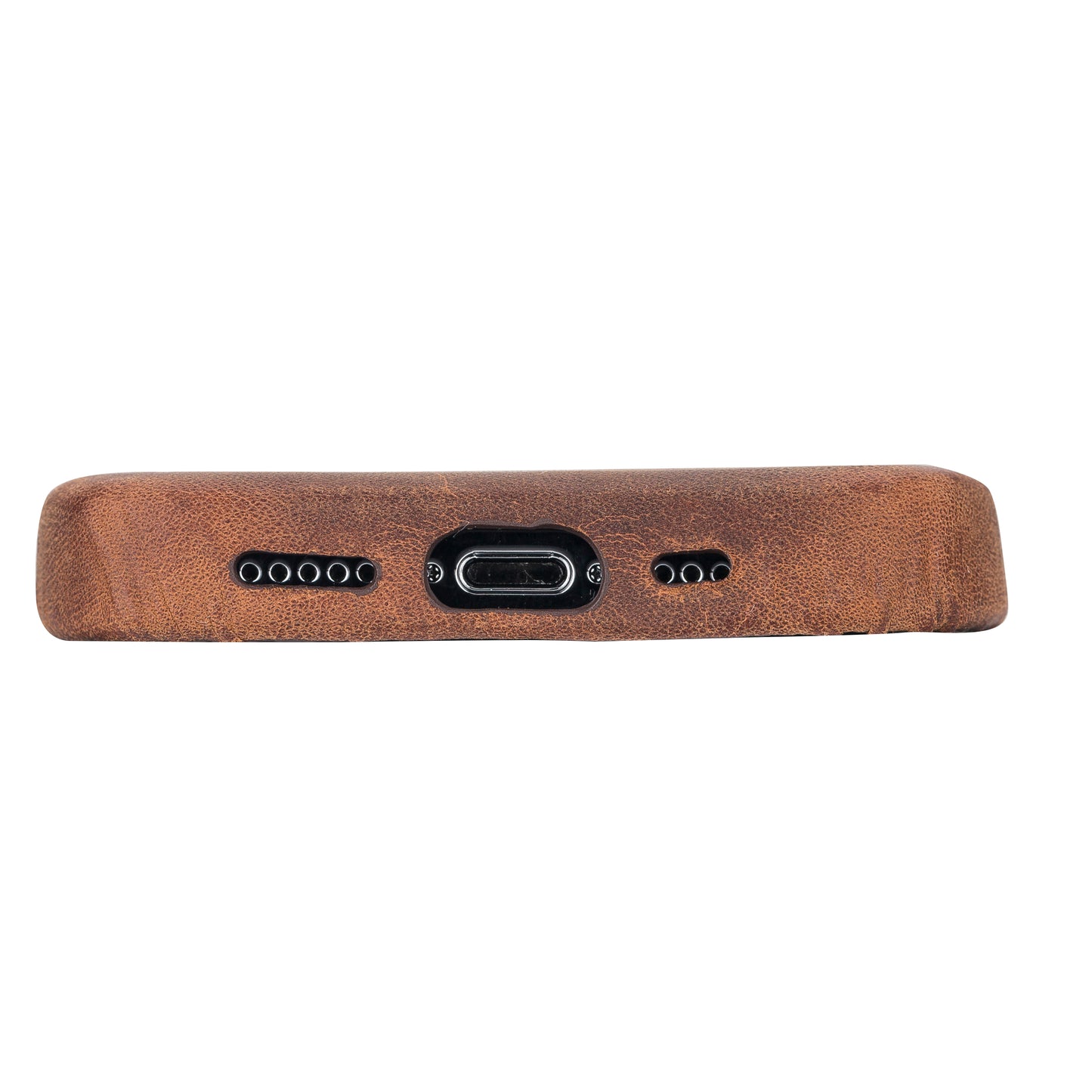 iPhone 13 Pro (6.1") Full Leather MagSafe Snap On Case - Teak Brown