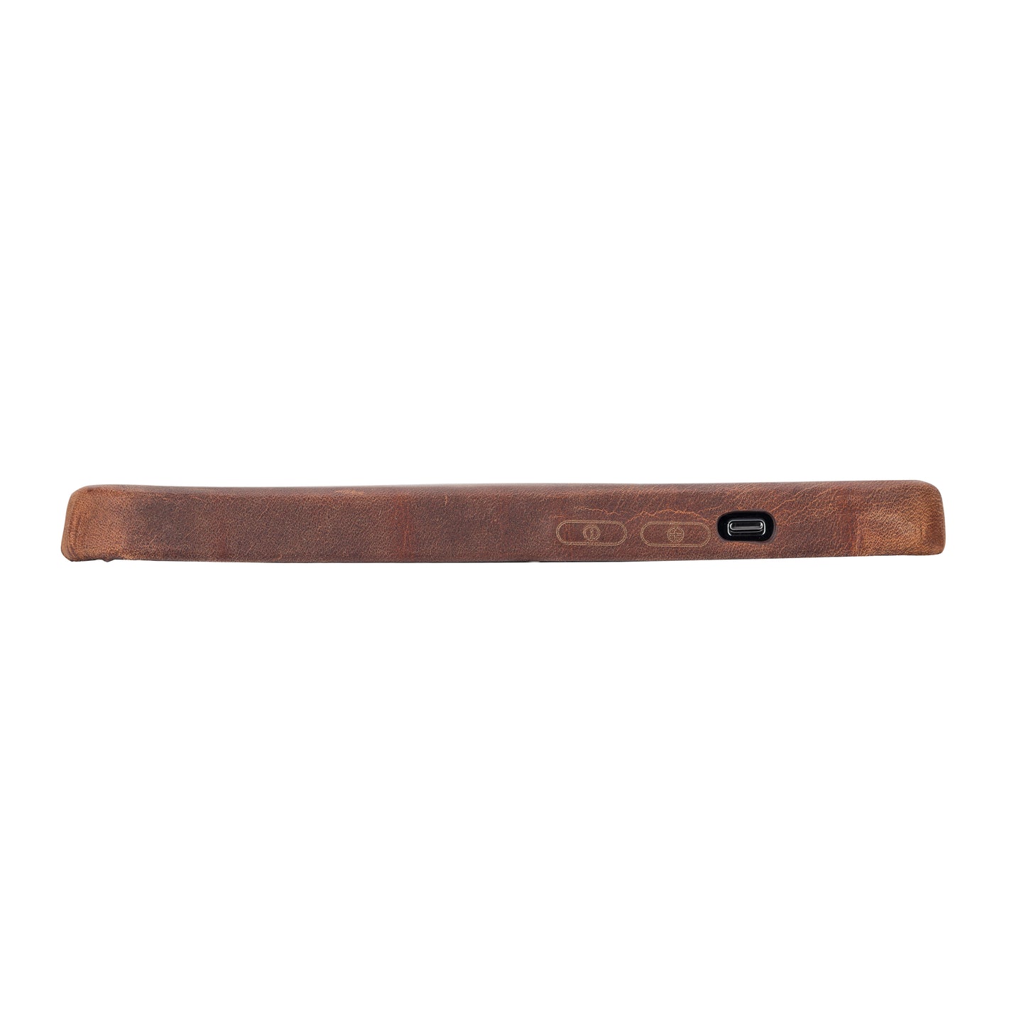 iPhone 13 Pro (6.1") Full Leather MagSafe Snap On Case - Teak Brown