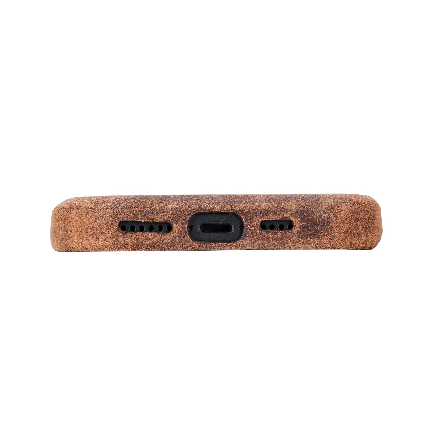 iPhone 14 Plus (6.7") Full Leather MagSafe Snap On Case - Teak Brown