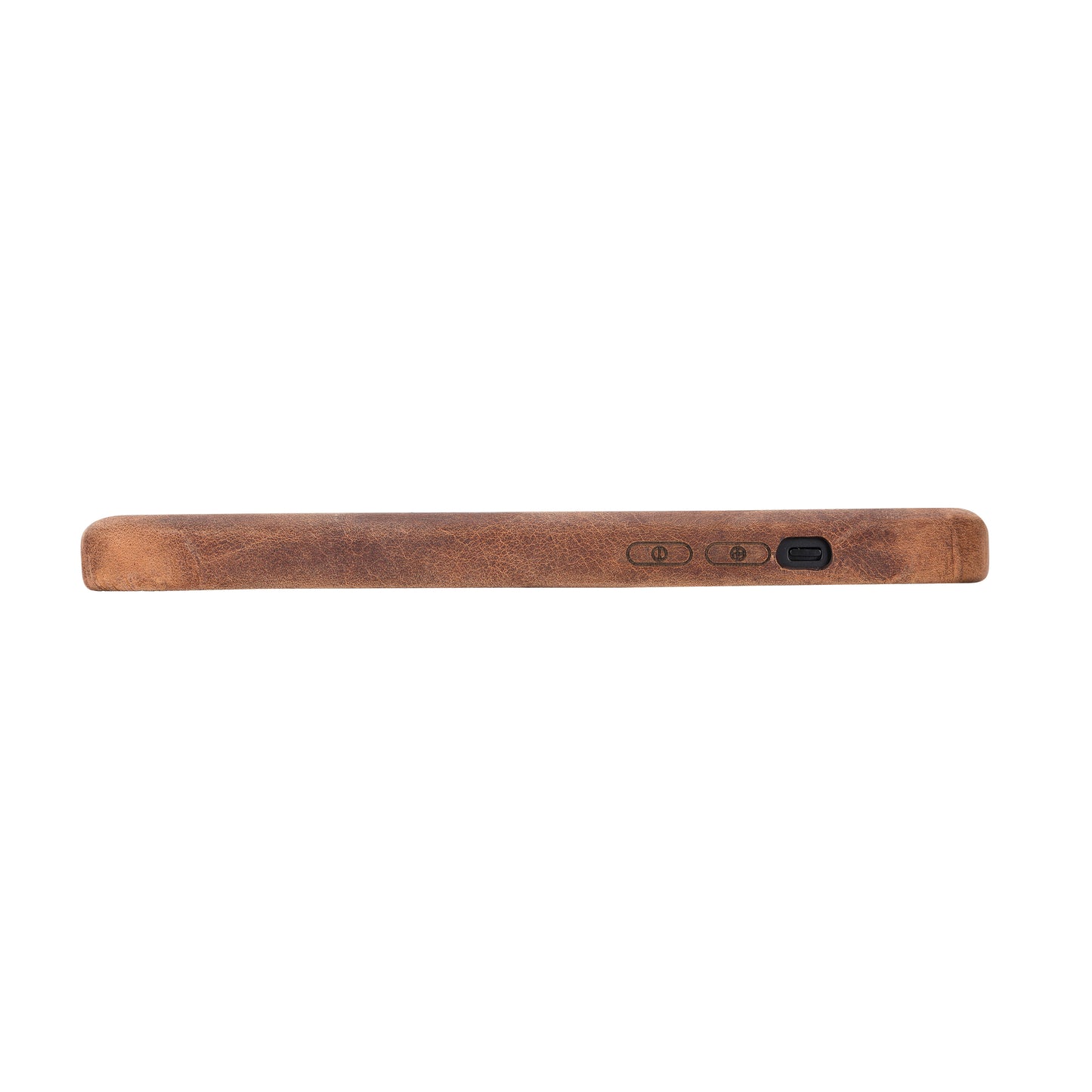 iPhone 14 Plus (6.7") Full Leather MagSafe Snap On Case - Teak Brown