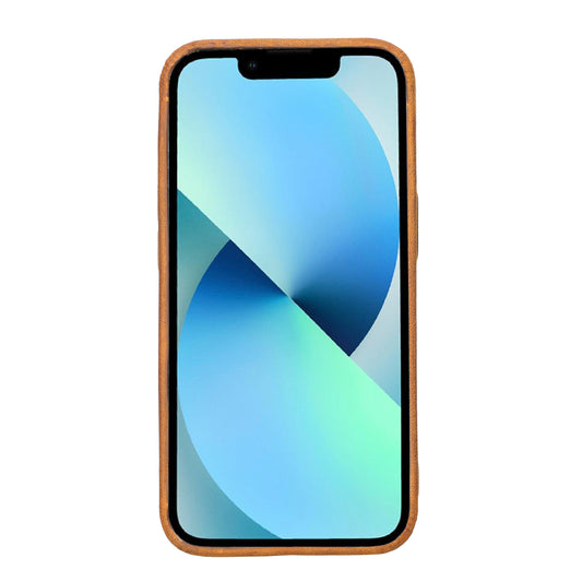 iPhone 13 (6.1") Full Leather MagSafe Snap On Case - Dark Brown