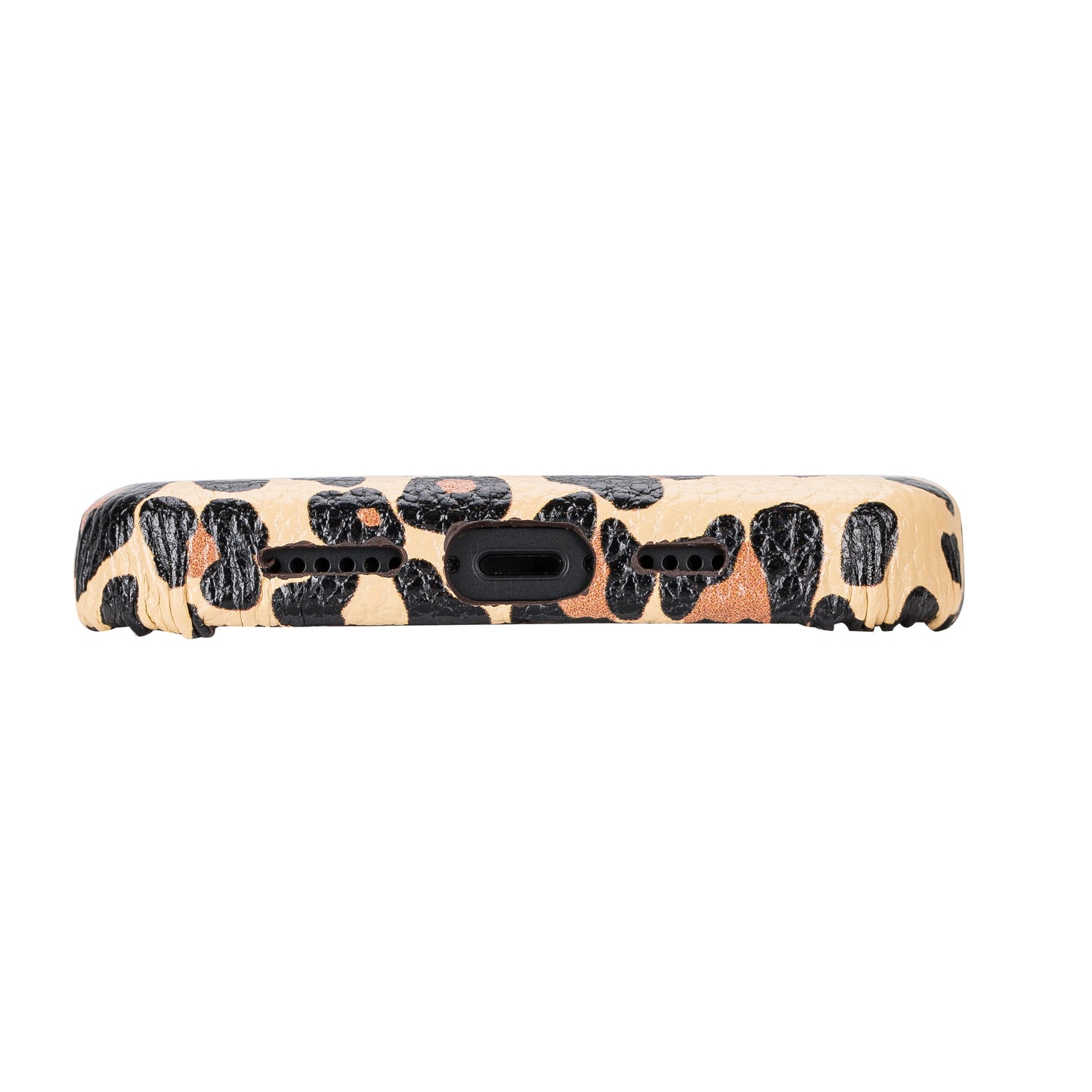 iPhone 14 Plus (6.7") Full Leather MagSafe Snap On Case - Leopard
