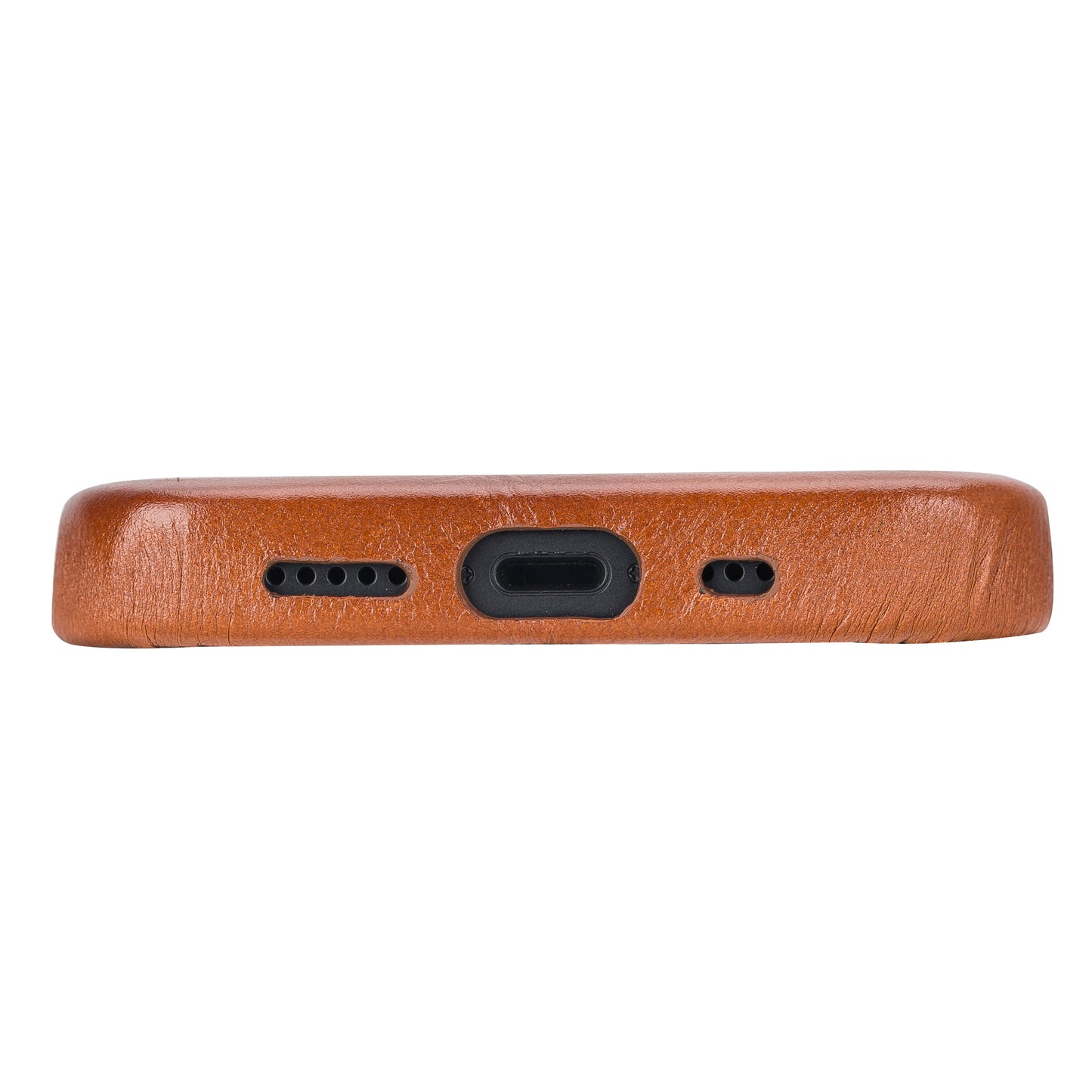 iPhone 13 (6.1") Full Leather MagSafe Snap On Case - Rustic Brown