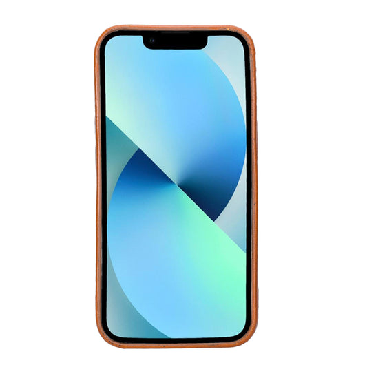 iPhone 13 Pro (6.1") Full Leather MagSafe Snap On Case - Rustic Brown