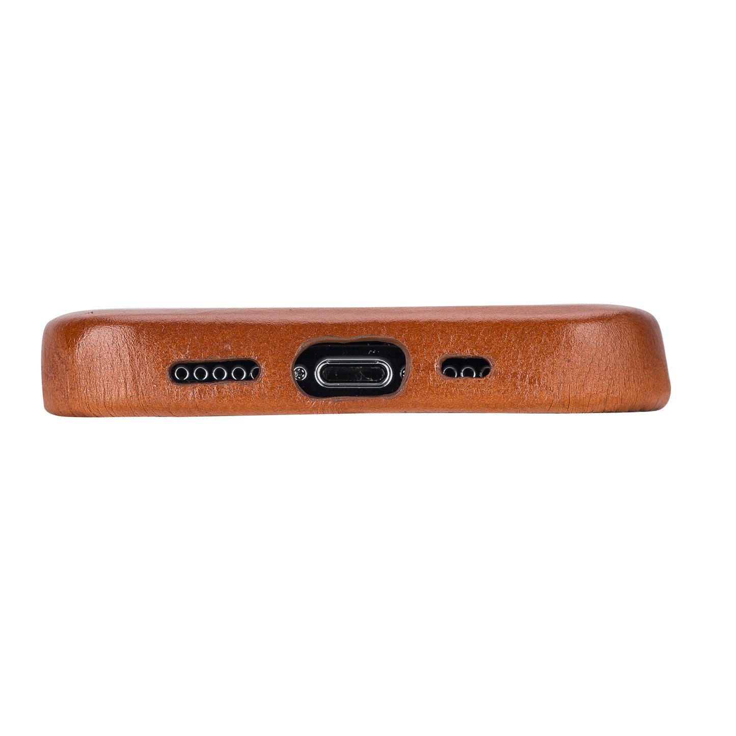 iPhone 13 Pro (6.1") Full Leather MagSafe Snap On Case - Rustic Brown