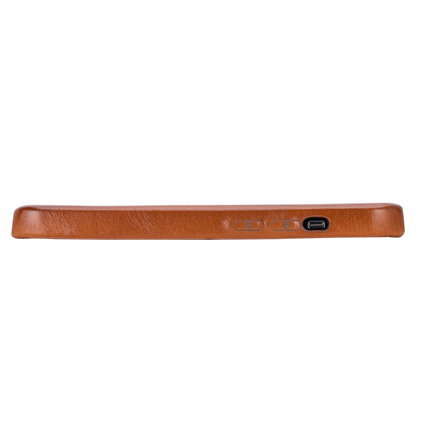 iPhone 13 Pro (6.1") Full Leather MagSafe Snap On Case - Rustic Brown