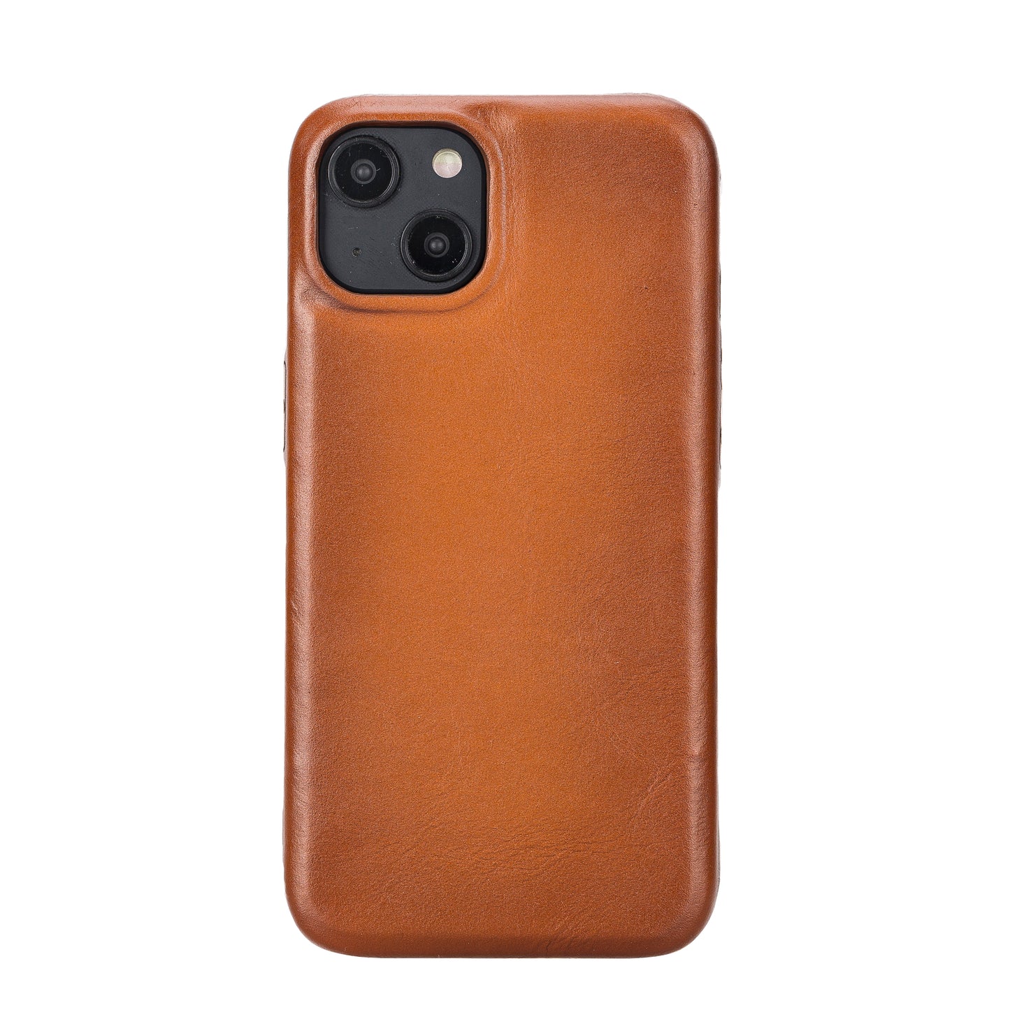iPhone 14 (6.1") Full Leather MagSafe Snap On Case - Rustic Brown