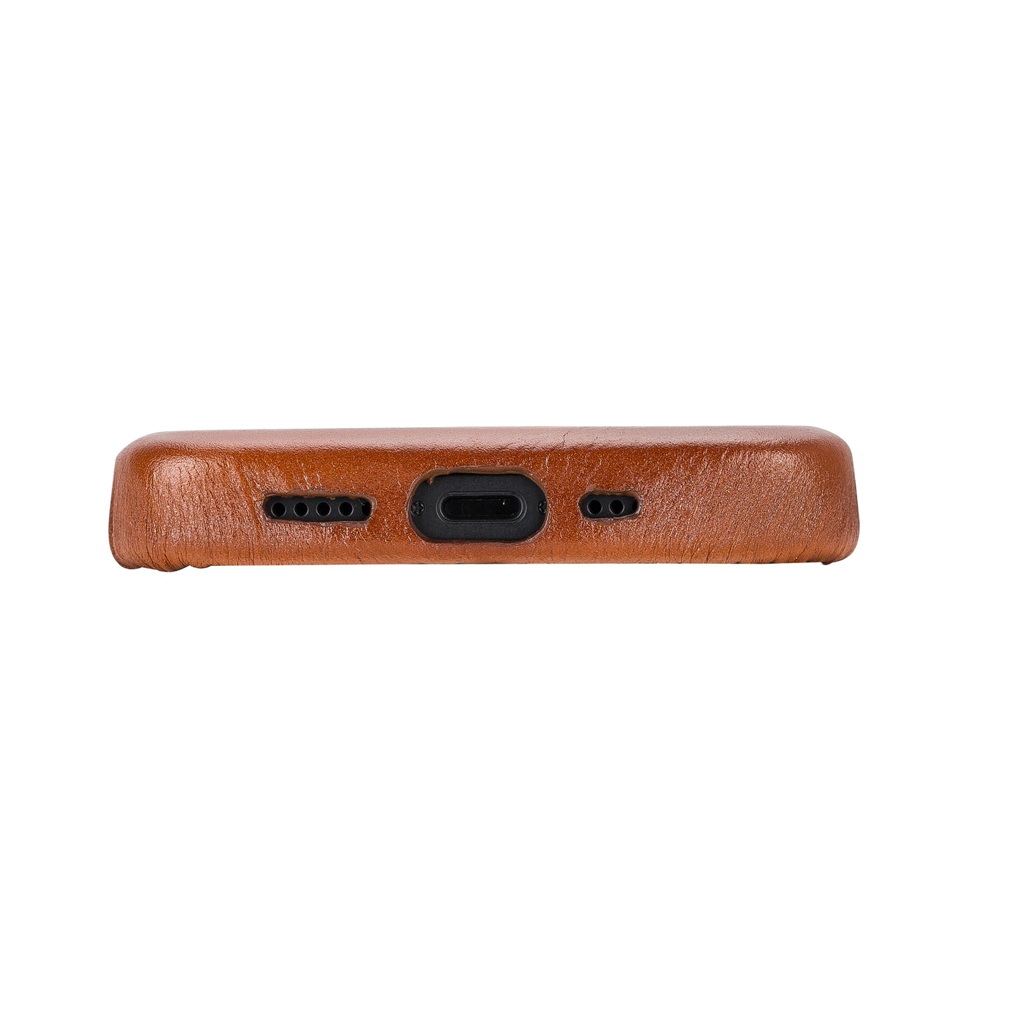 iPhone 14 (6.1") Full Leather MagSafe Snap On Case - Rustic Brown