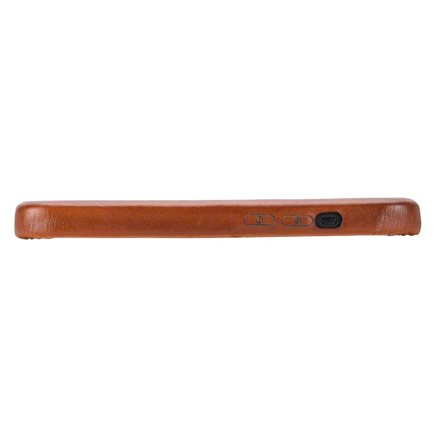 iPhone 14 (6.1") Full Leather MagSafe Snap On Case - Rustic Brown