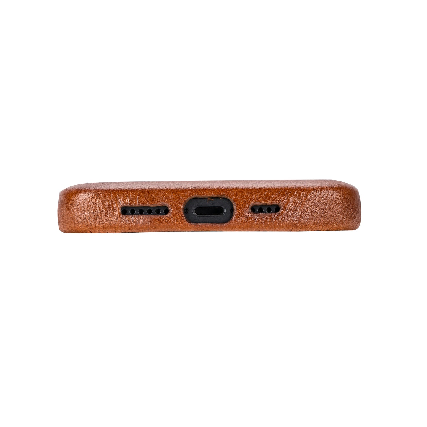 iPhone 14 Plus (6.7") Full Leather MagSafe Snap On Case - Rustic Brown