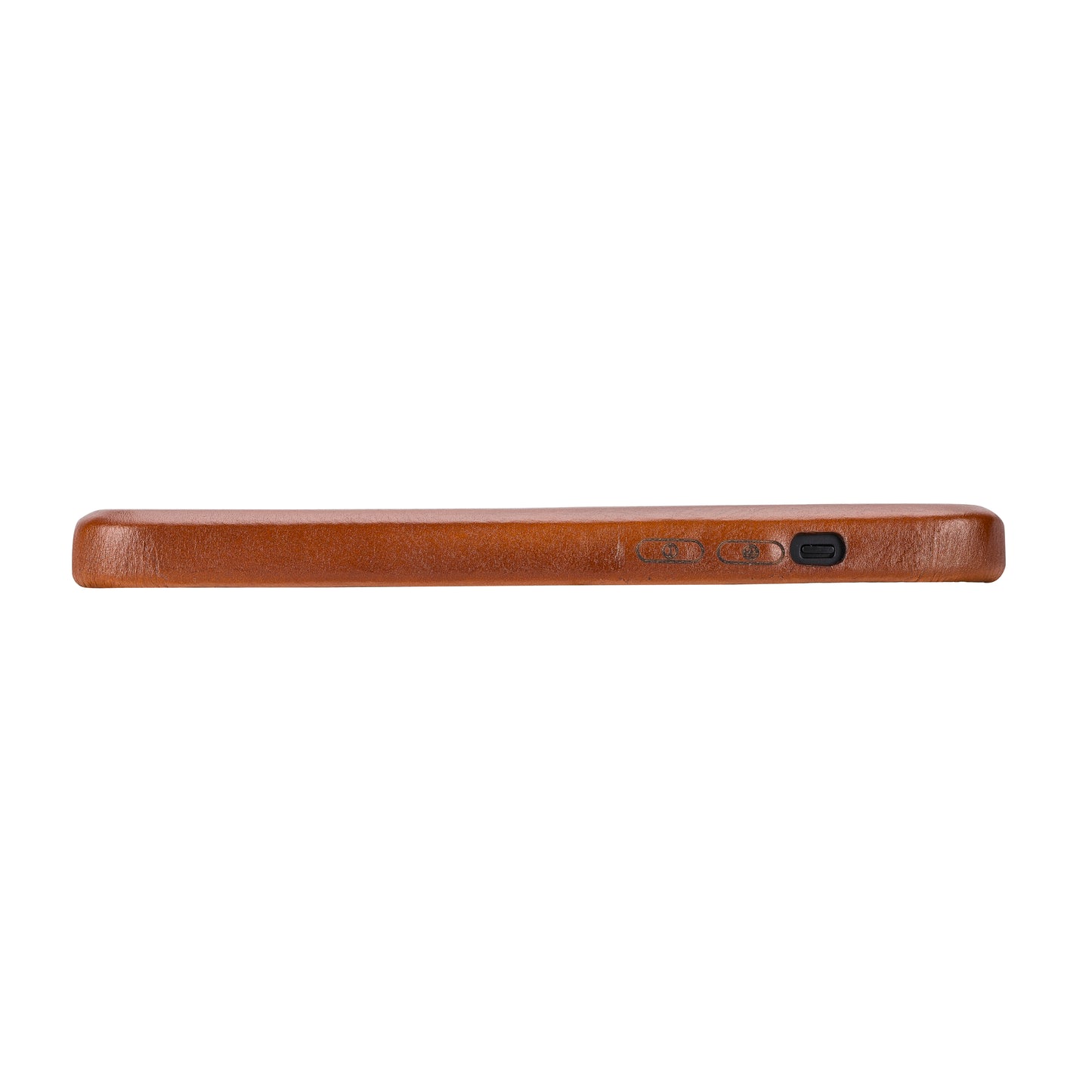 iPhone 14 Plus (6.7") Full Leather MagSafe Snap On Case - Rustic Brown
