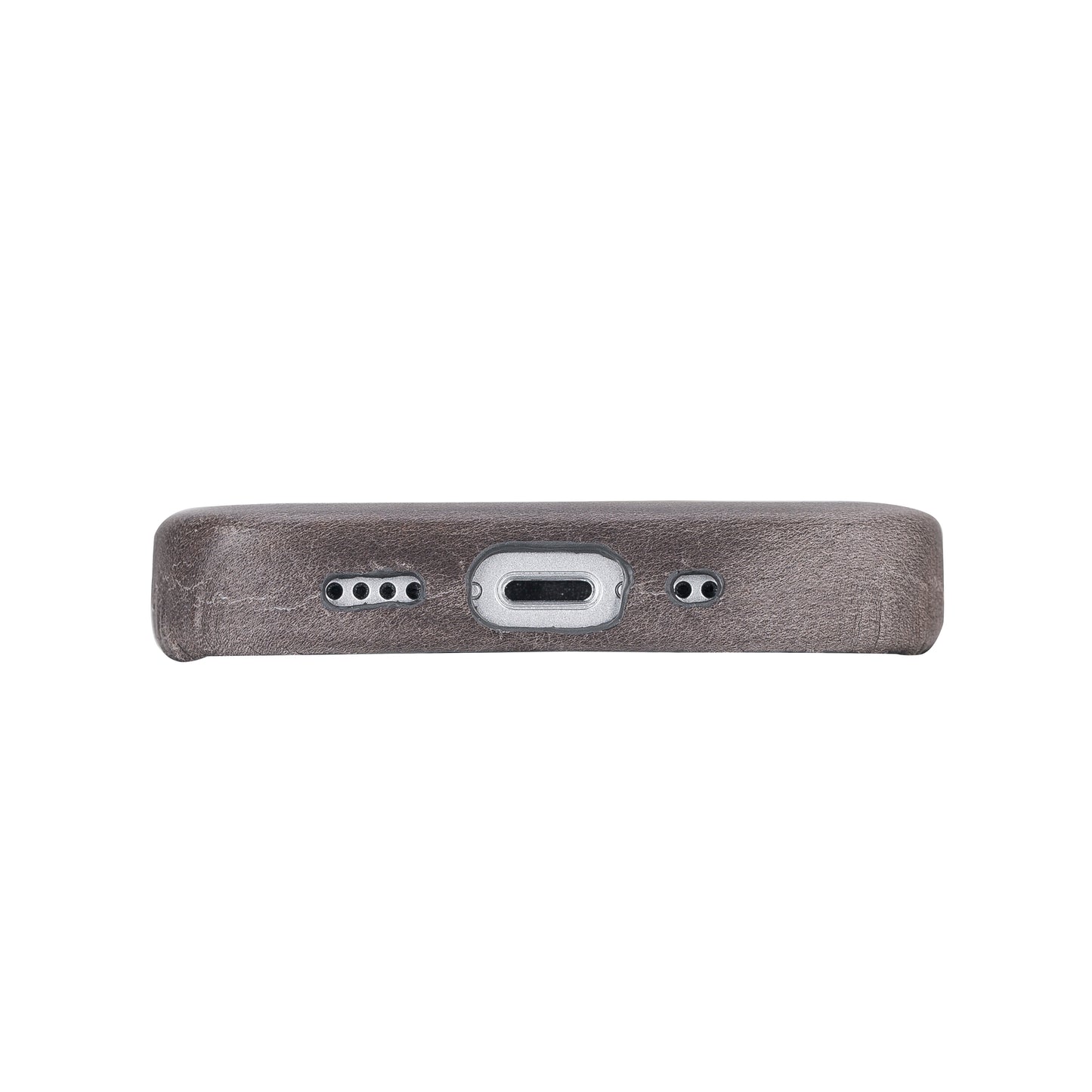 iPhone 13 Mini (5.4") Full Leather MagSafe Snap On Case - Rustic Black
