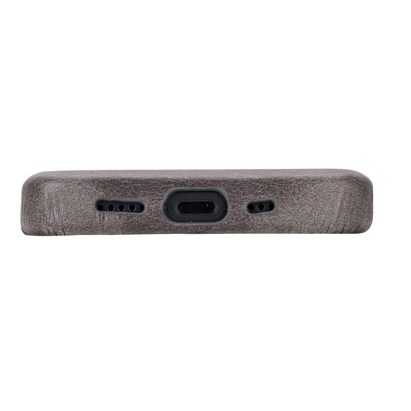 iPhone 14 (6.1") Full Leather MagSafe Snap On Case - Rustic Black