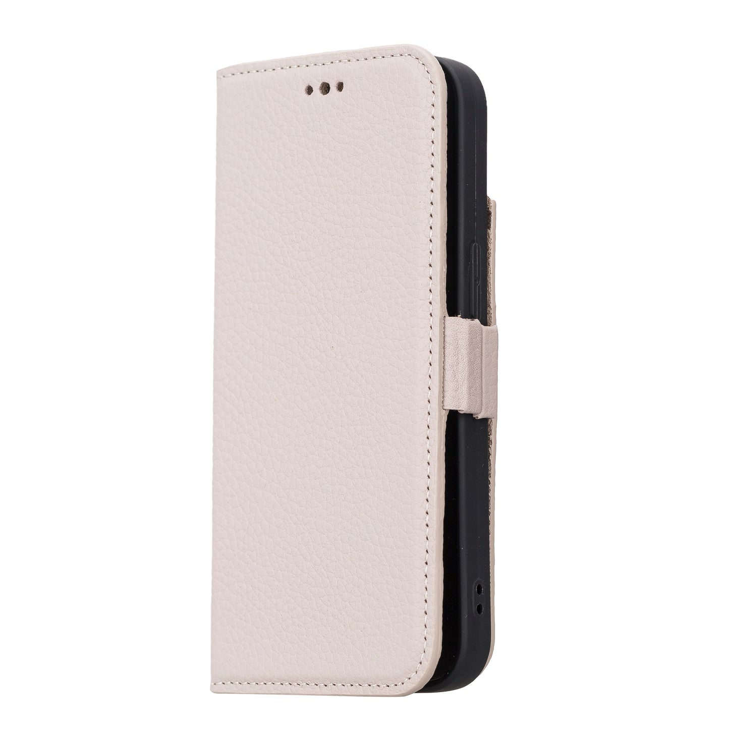 iPhone 13 (6.1") Leather MagSafe Stand Wallet Case RFID Protection - Beige
