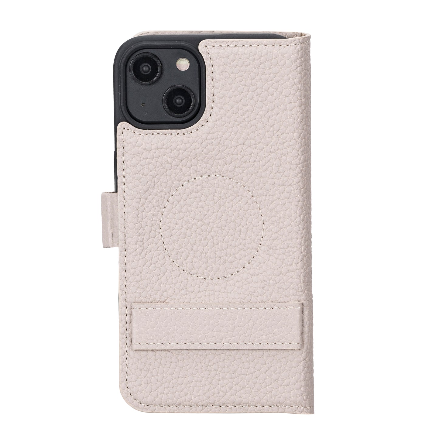 iPhone 14 Pro (6.1") Leather MagSafe RFID Stand Wallet Case - Beige