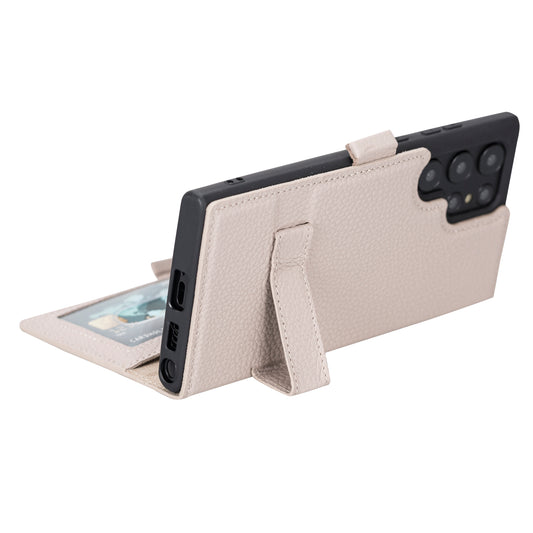 Samsung Galaxy S22 Ultra (6.8") Leather Wallet Case - Beige