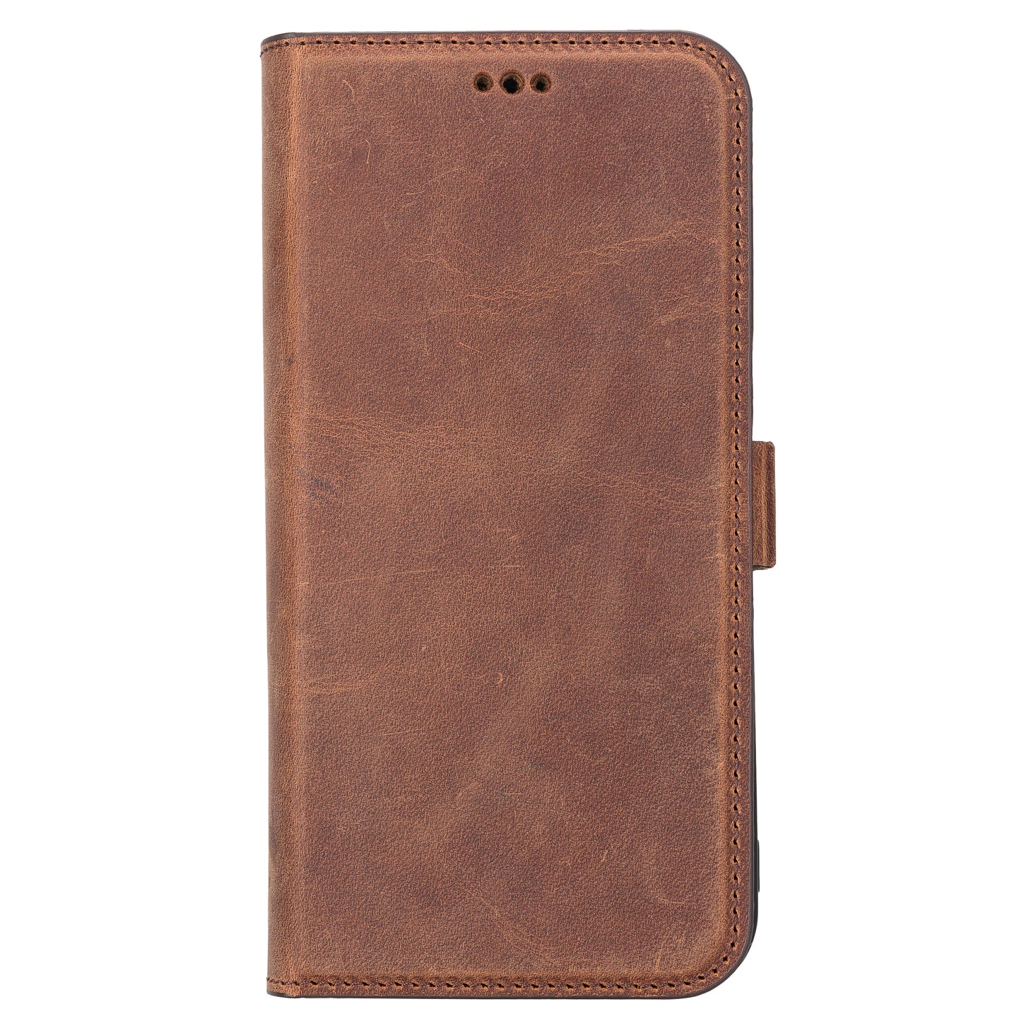iPhone 13 Pro Max (6.7") Leather MagSafe Stand Wallet Case RFID Protection - Teak Brown
