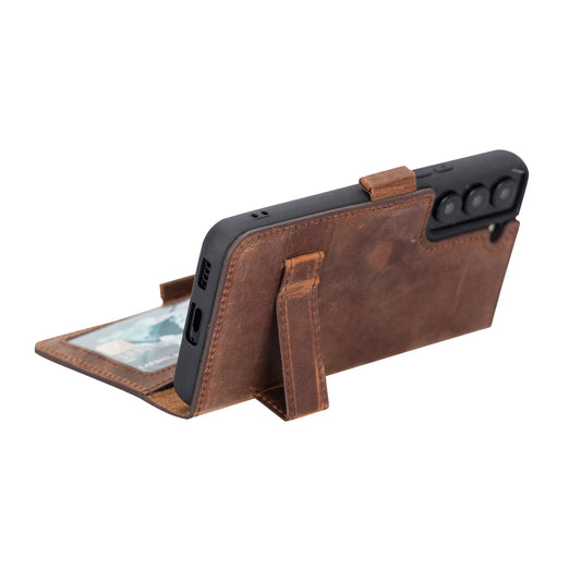 Samsung Galaxy S22 (6.1") Leather Wallet Case - Teak Brown
