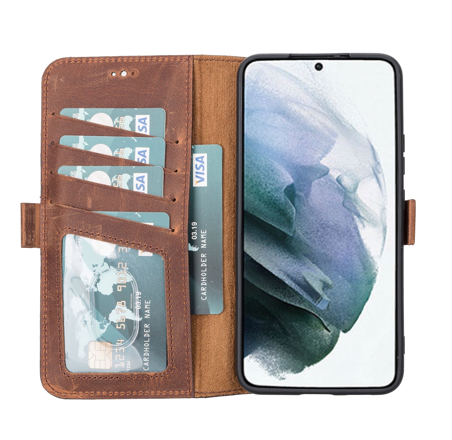Samsung Galaxy S22 Plus (6.6") Leather Wallet Case - Teak Brown