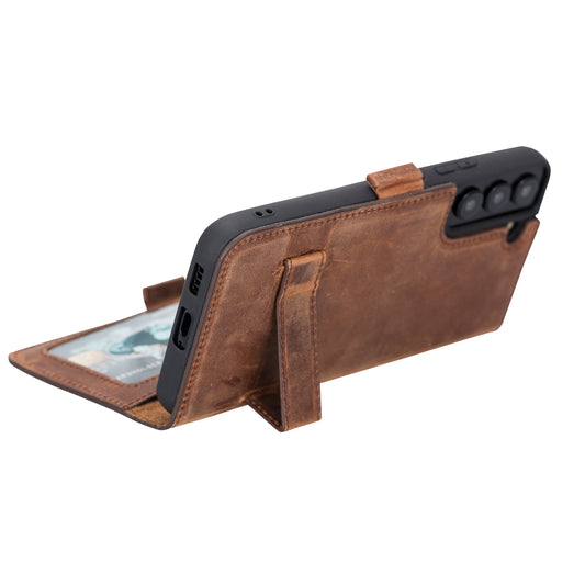 Samsung Galaxy S22 Plus (6.6") Leather Wallet Case - Teak Brown