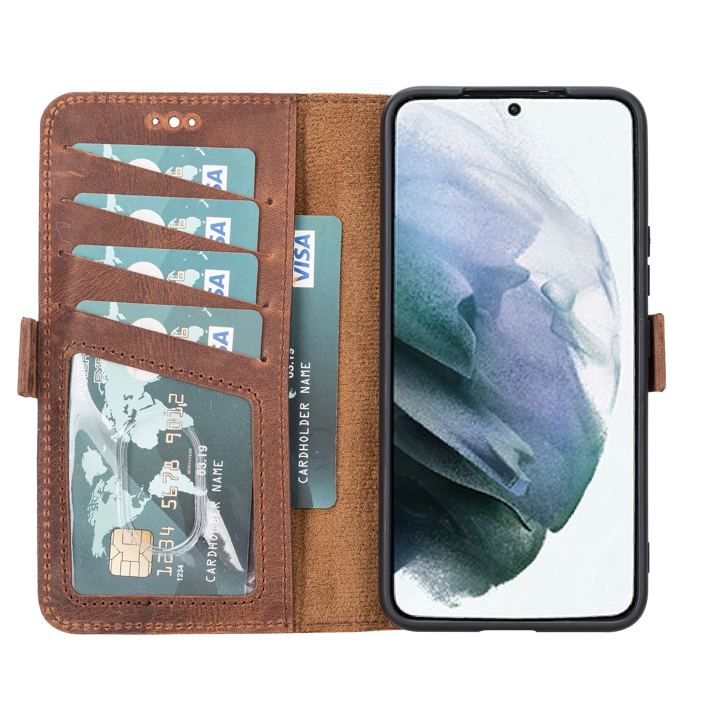 Samsung Galaxy S22 (6.1") Leather Wallet Case - Furry Leopard