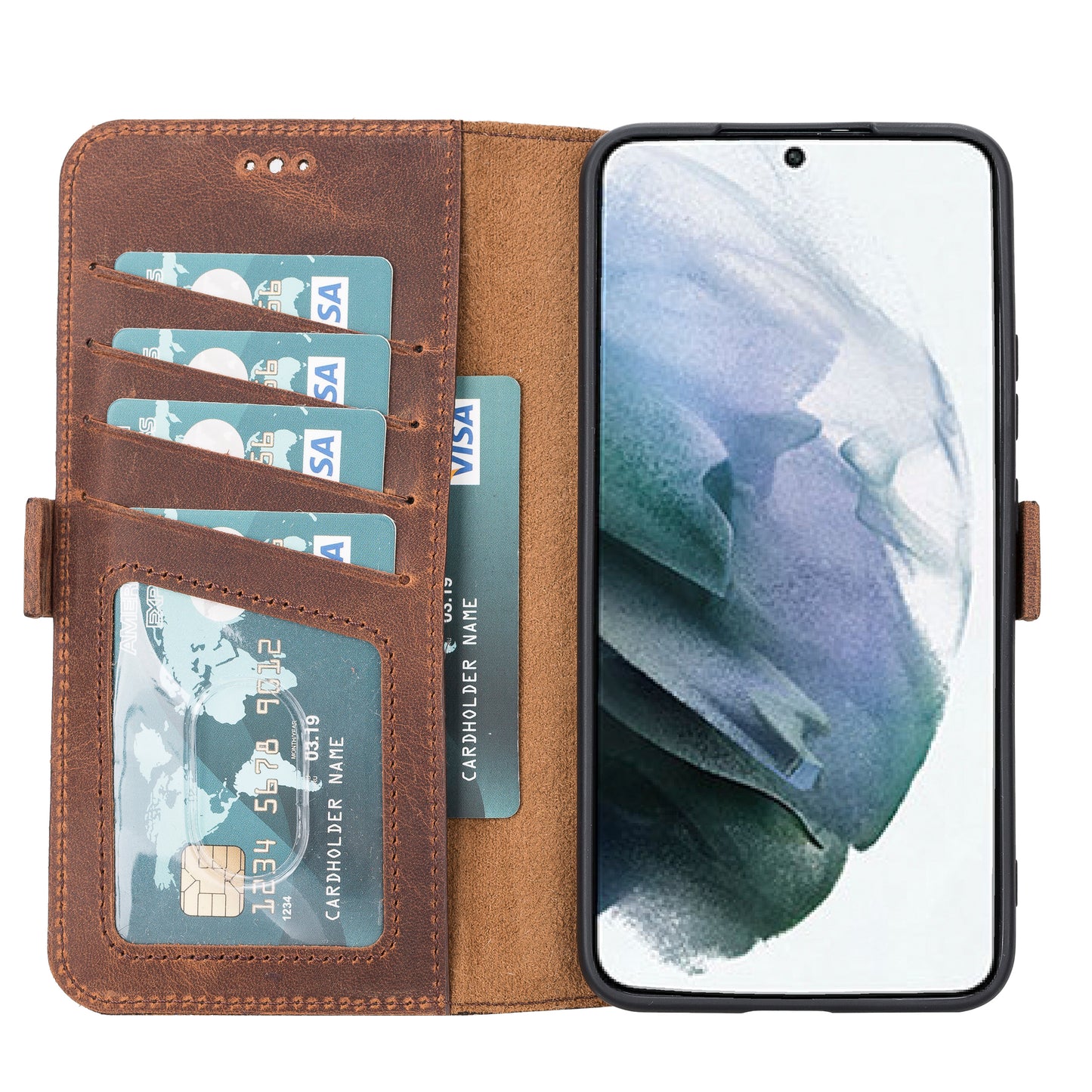 Samsung Galaxy S22 Plus (6.6") Leather Wallet Case - Furry Leopard
