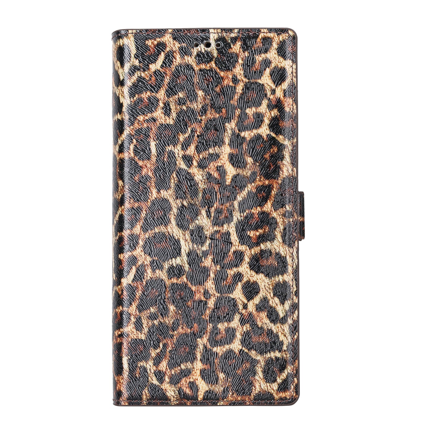 Samsung Galaxy S22 Ultra (6.8") Leather Wallet Case - Black Leopard