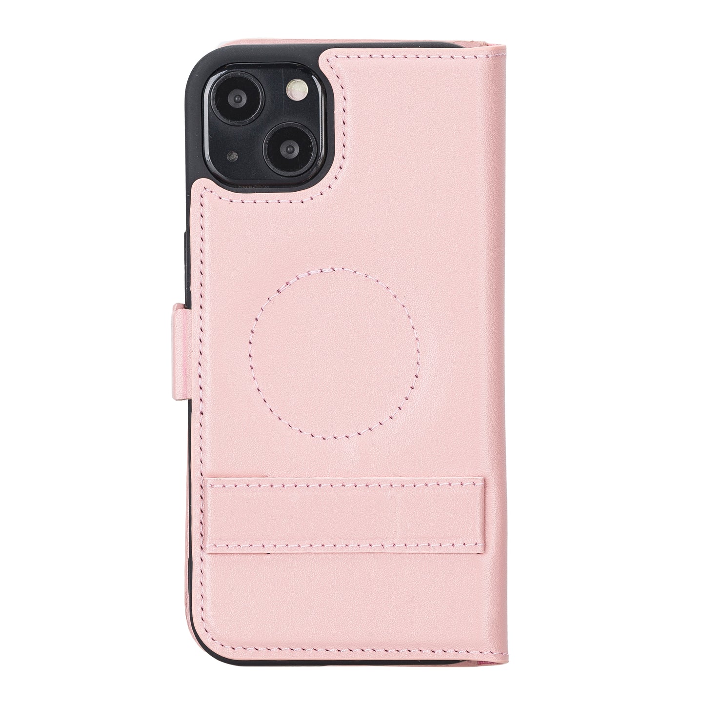 iPhone 13 (6.1") Leather MagSafe Stand Wallet Case RFID Protection - Pink