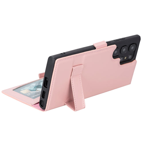 Samsung Galaxy S22 Ultra (6.8") Leather Wallet Case - Pink